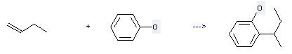 2-sec-Butylphenol can be prepared by phenol and but-1-ene at the temperature of 25 °C